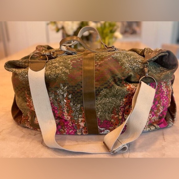 Parcel London Large Canvas Travel Bag Women’s Gardencore Print Adjustable Strap - Picture 2 of 13